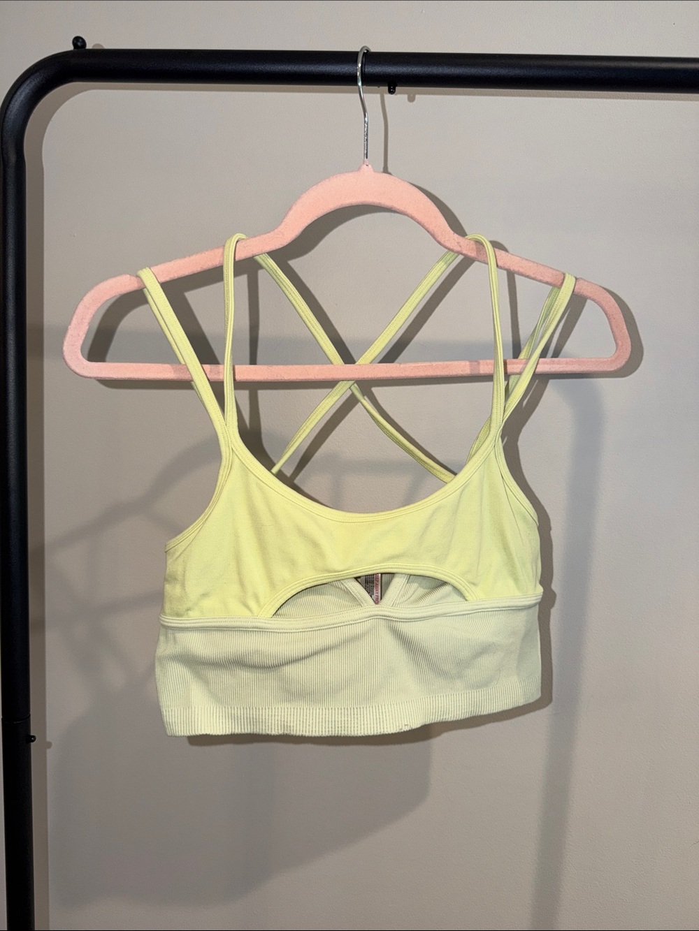 FP Movement by Free People Pale Yellow Crisscross Back Sports Bra